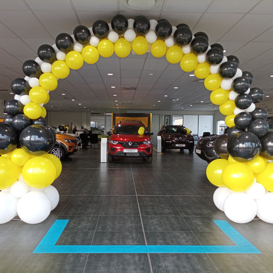 Diagonal Stripe Balloon Arch With Oversized Pillars | Gauteng