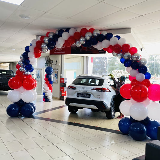 Spiral Twist Balloon Arch With Oversized Pillars | Gauteng