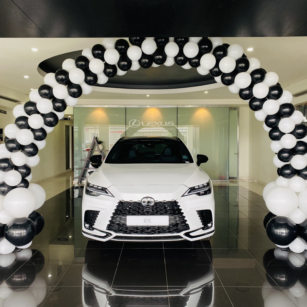 Striped Balloon Arch With Oversized Pillars | Gauteng